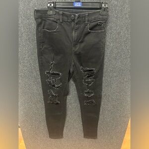 American Eagle Outfitters NE(X)T Level Stretch X Hi-Rise Jegging Black Sz 6